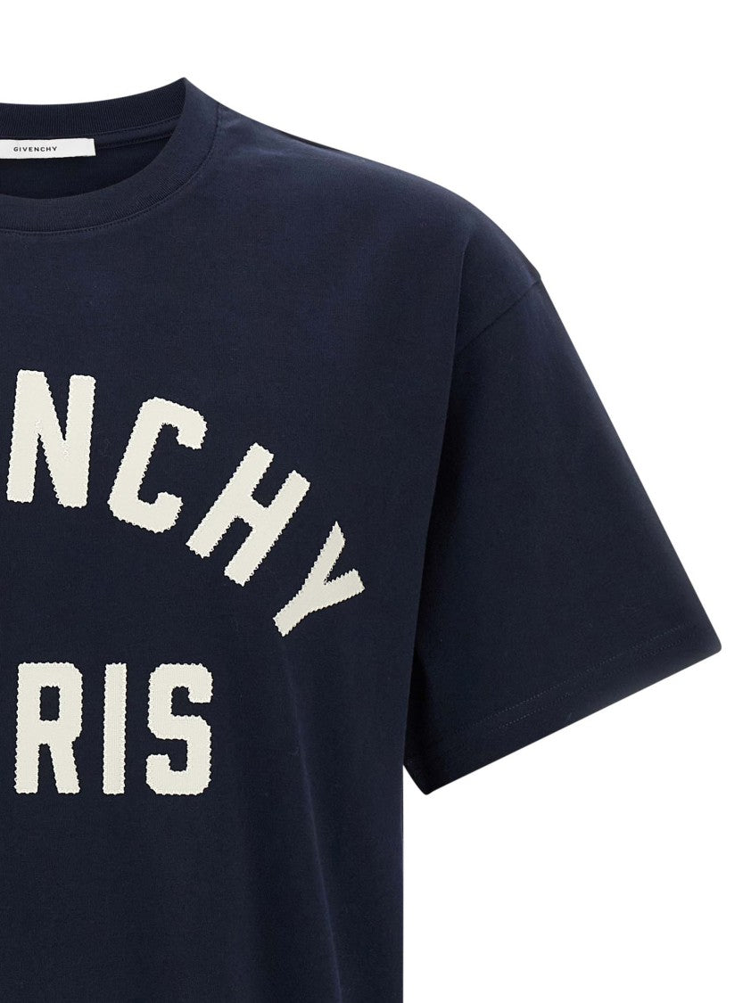 Givenchy Crewneck Cotton T-Shirt With Front Logo Patch