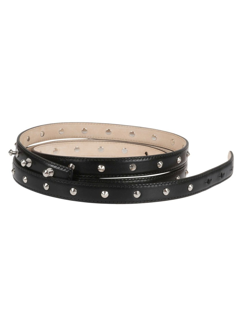 Alexander Mcqueen Smooth Calf Leather Black Belt