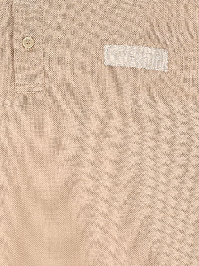 Givenchy Beige Silk And Nylon Tonal Polo