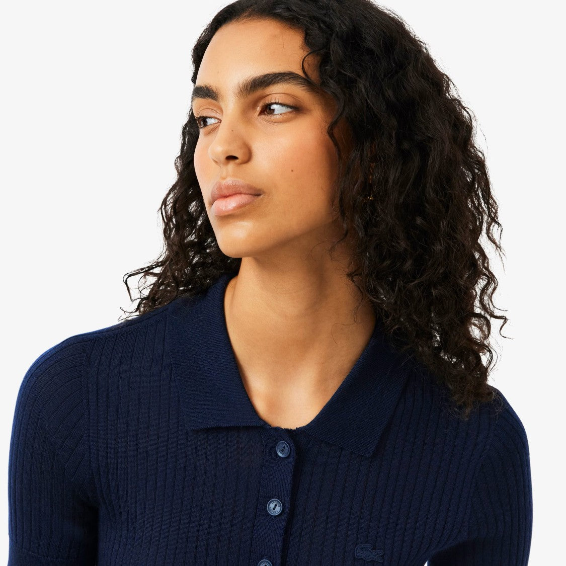 Lacoste Ribbed Knit Polo Shirt With Classic Collar