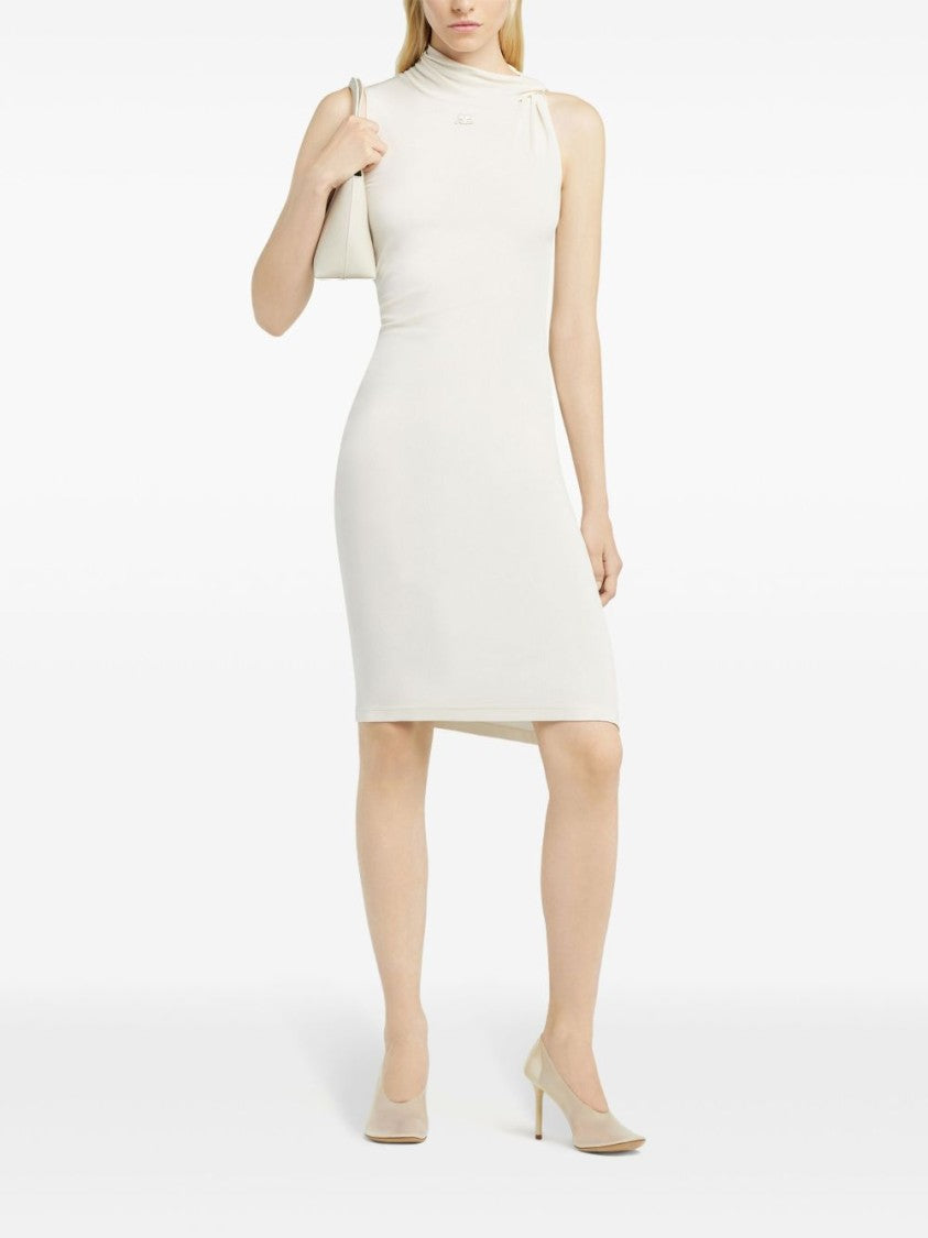 Courrèges Asymmetrical Ecru Dress