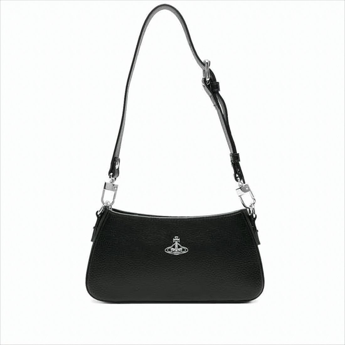 Vivienne Westwood Textured Polyurethane Clutch With Metallic Emblem