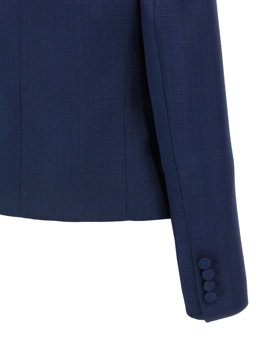 Valentino Garavani Print Silk Shantung Jacket With Bow Closure