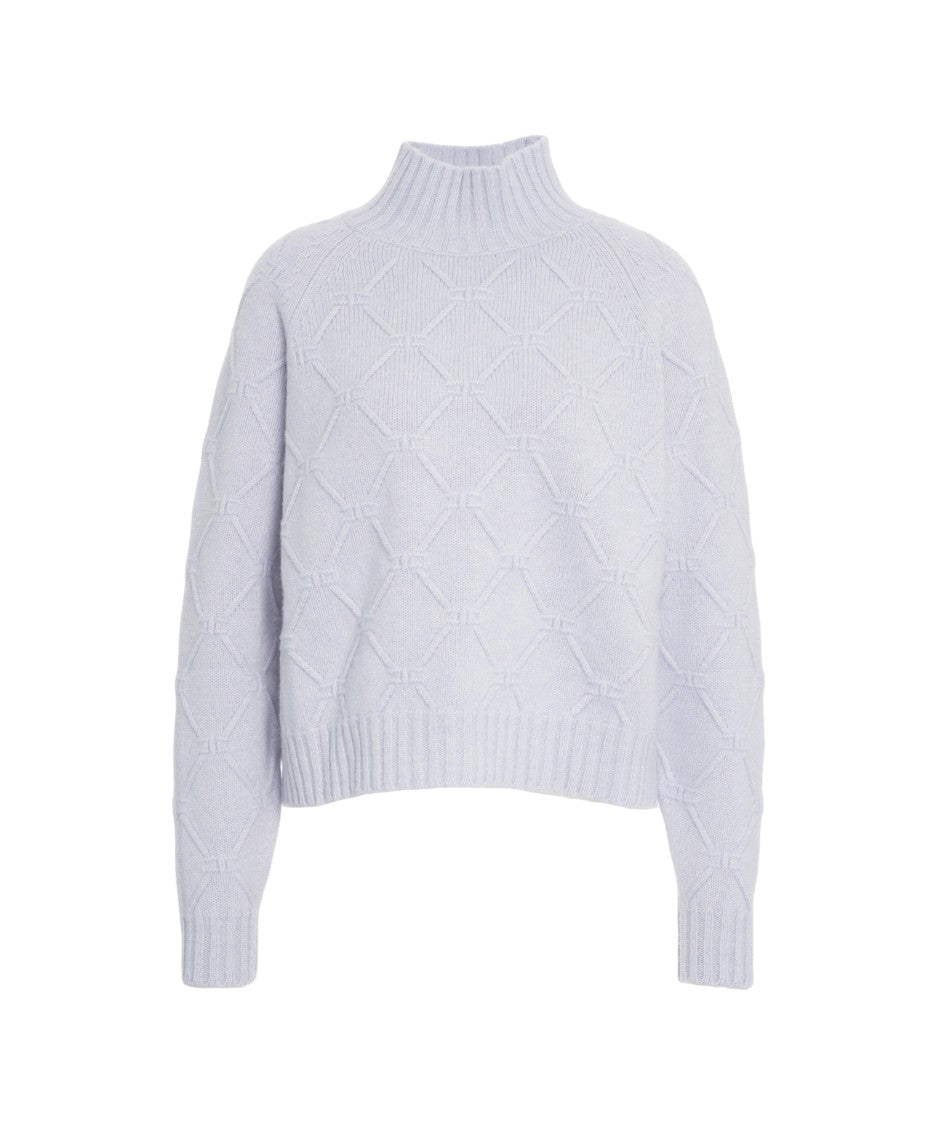 Elisabetta Franchi Knitted Sweater With High Ribbed Collar