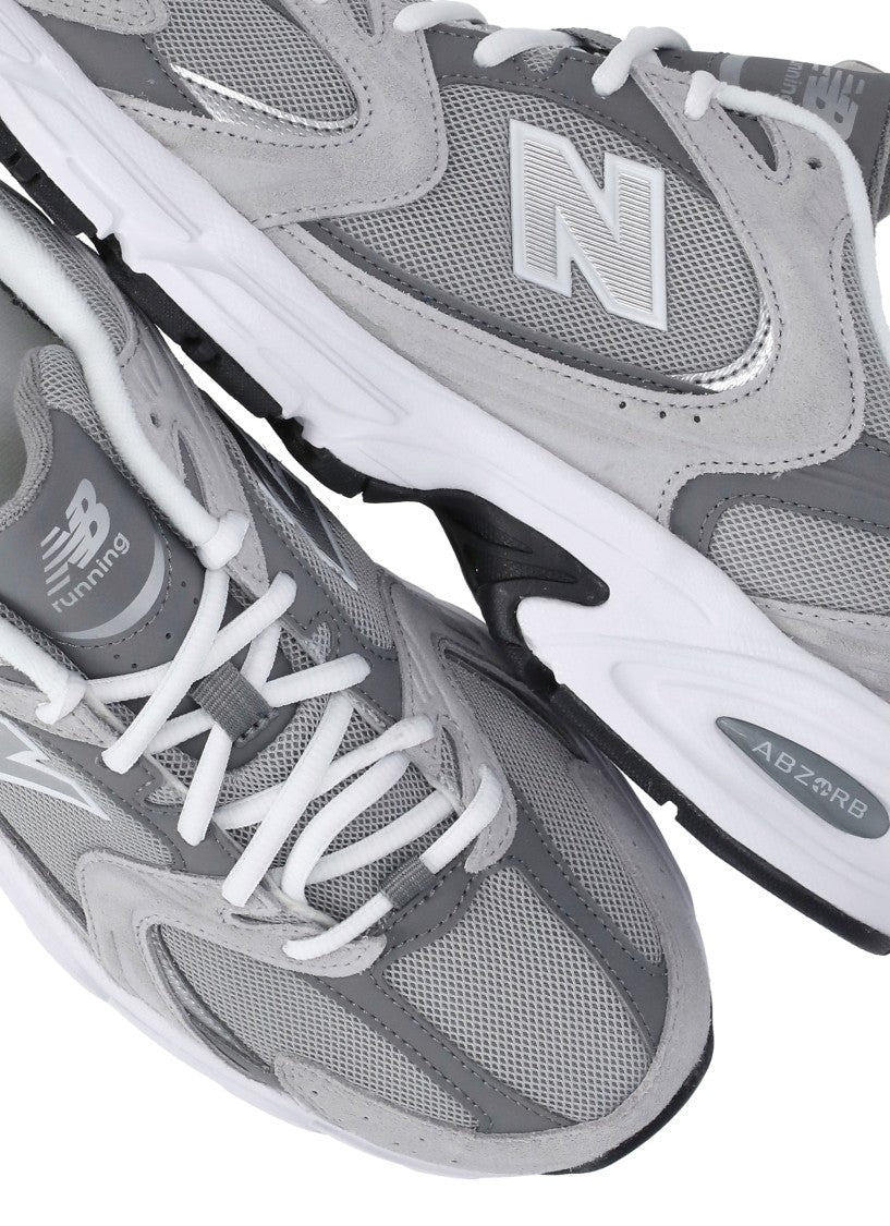 New Balance Grey Leather And Fabric Sneakers With Abzorb Cushioning