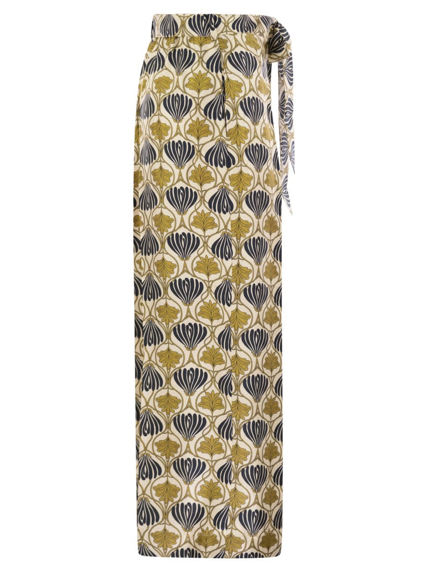 Max Mara Timec - Printed Silk Fluid Trousers