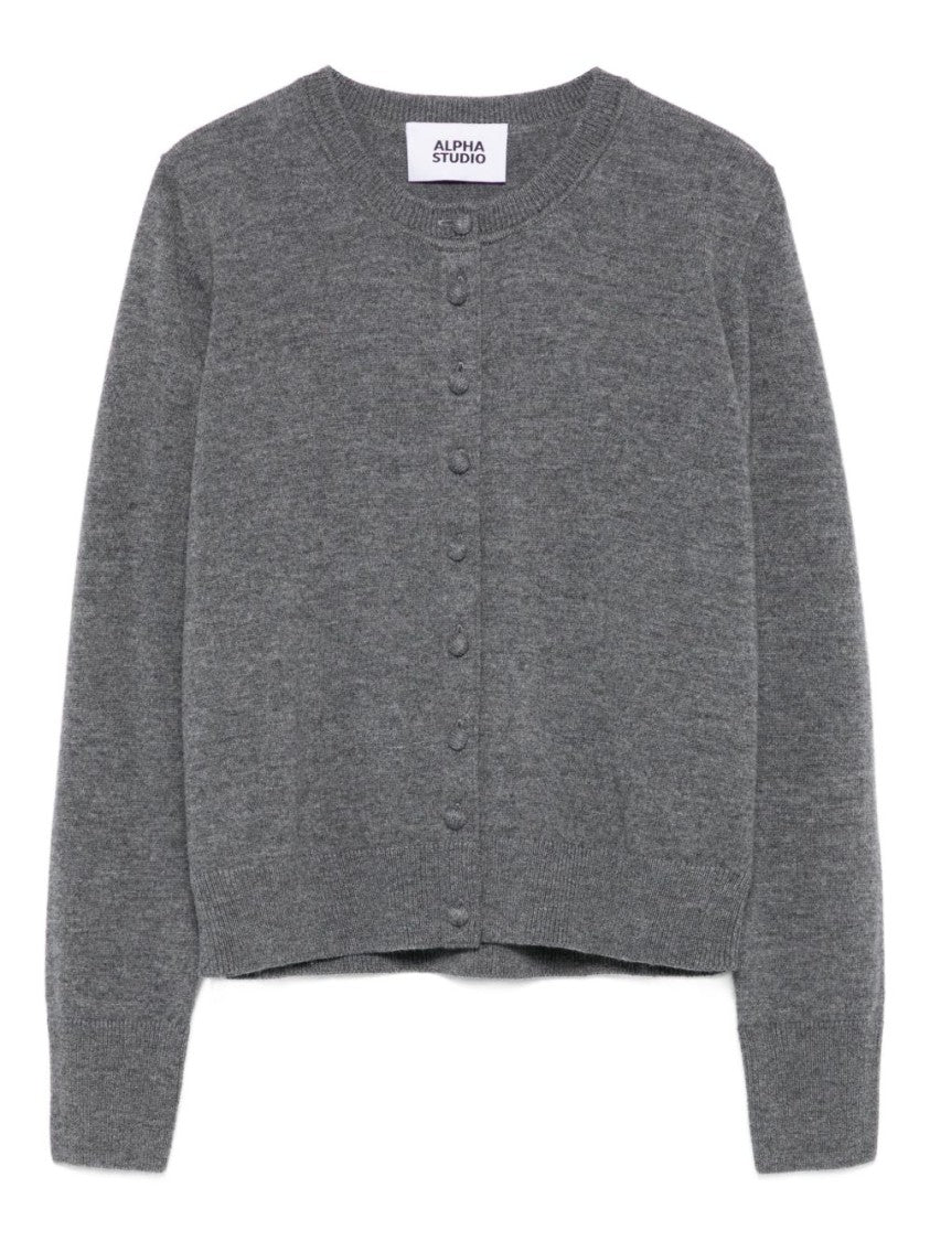 Alpha Studio Medium-Gray Geelong Wool Sweater