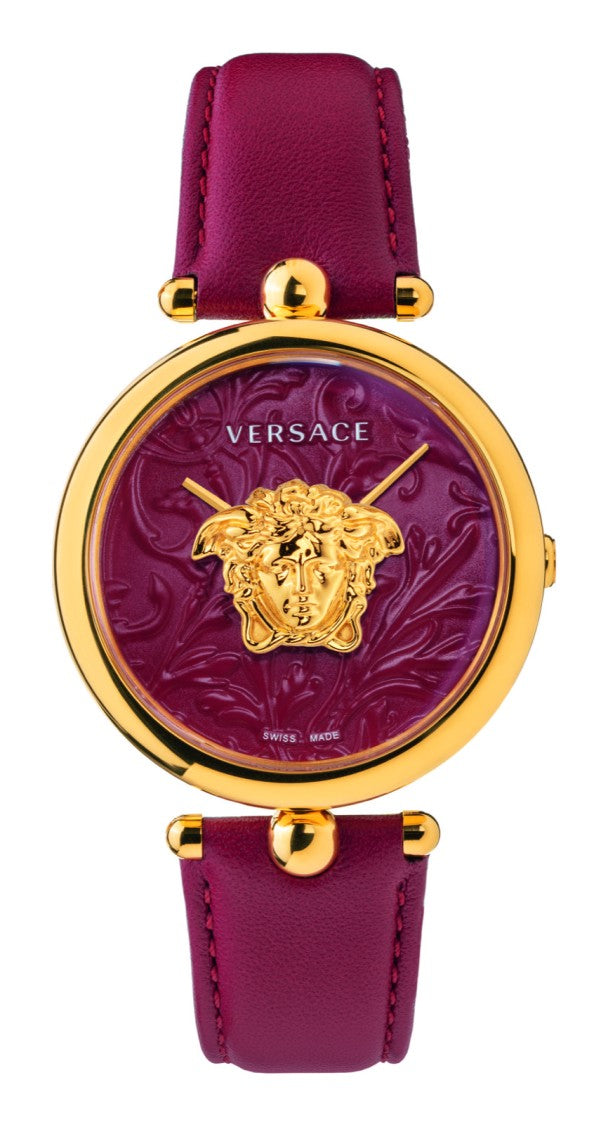 Versace Palazzo Empire Barocco Gold-Tone Watch With Red Dial