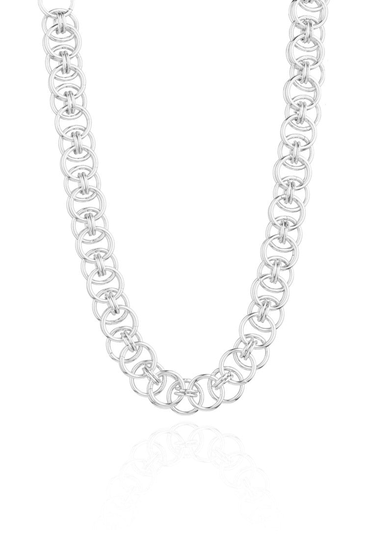 Federica Tosi Silver Lace Bella 925 Silver Plated Bronze Metal Necklace