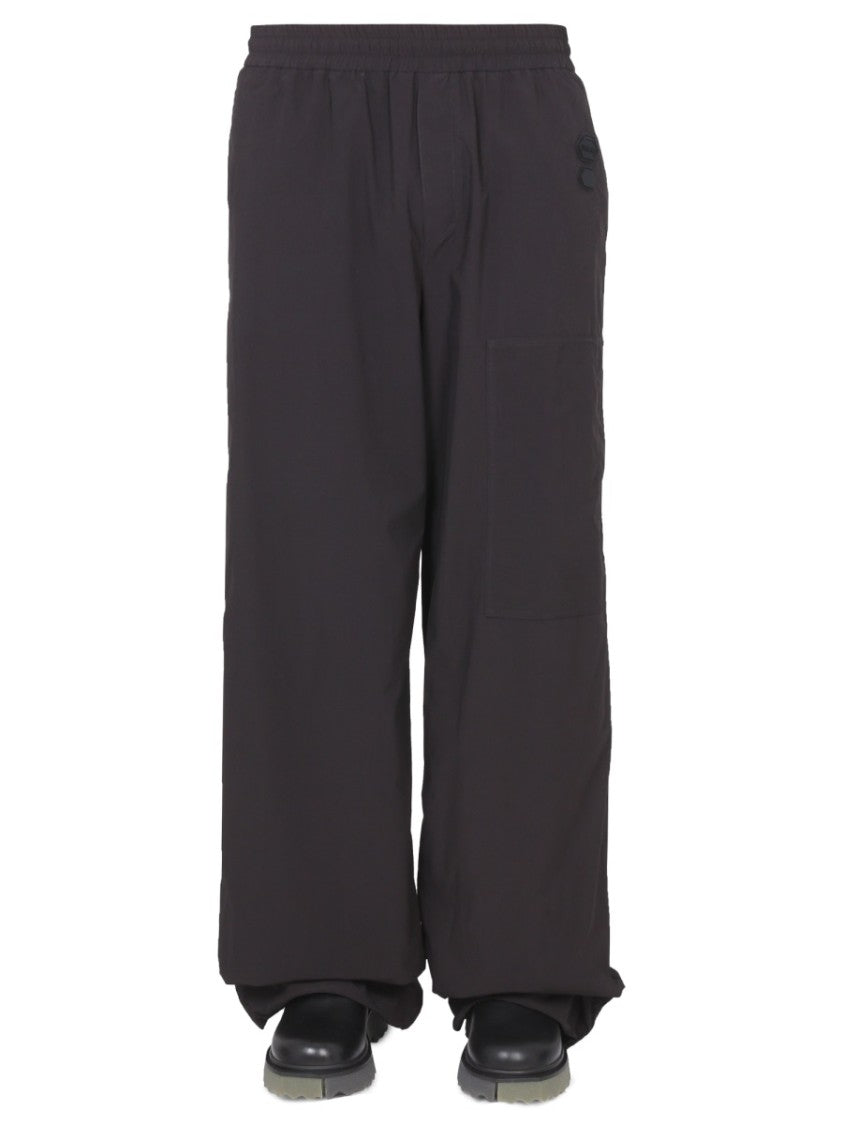 Off-White Relaxed Fit Wide-Leg Pants