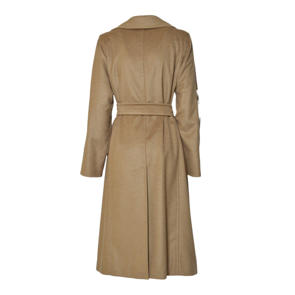 Max Mara Long Camel Wool Coat With Classic Wrap Design