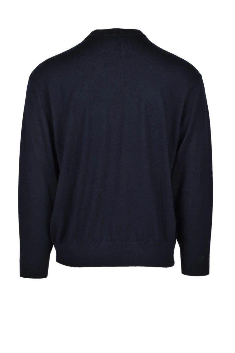 Emporio Armani Crew Neck Wool Sweater - Blue
