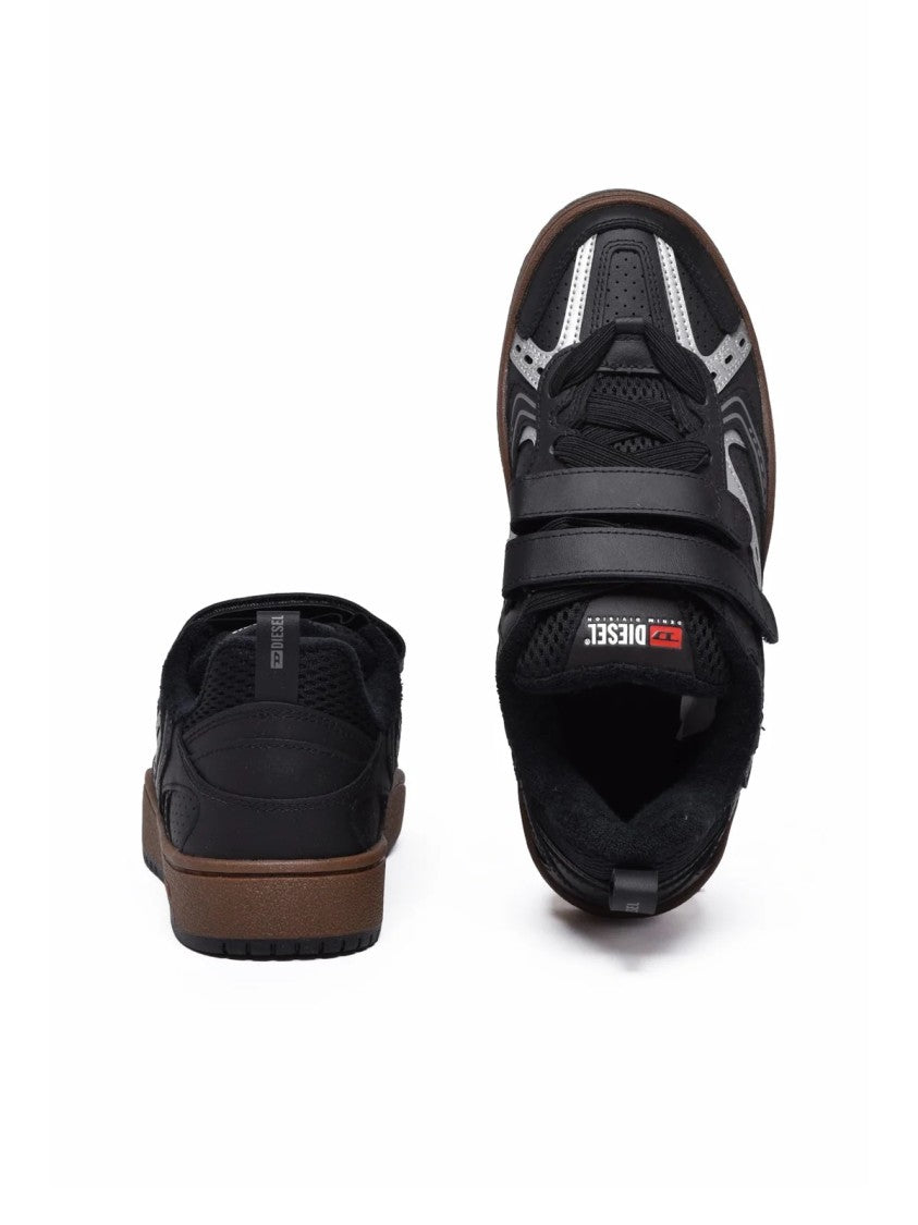 Diesel Black Leather Ukiyo Sneakers