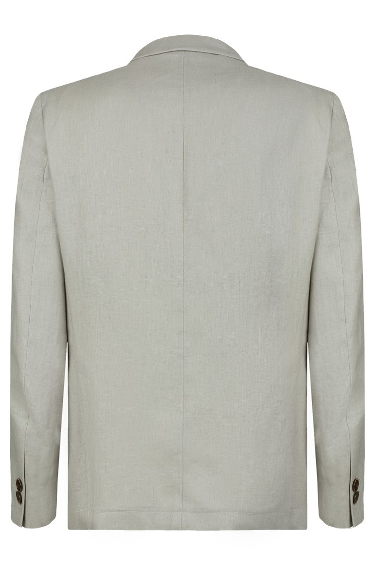 Gazzarrini X Michele Franzese Sage Green Linen Double-Breasted Blazer