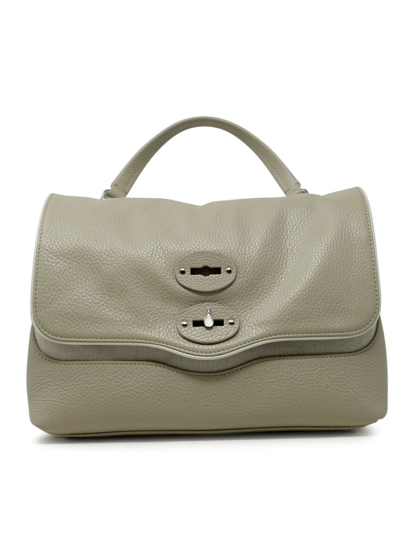Zanellato Dirty Beige Postina Raquet Club S Leather Handbag