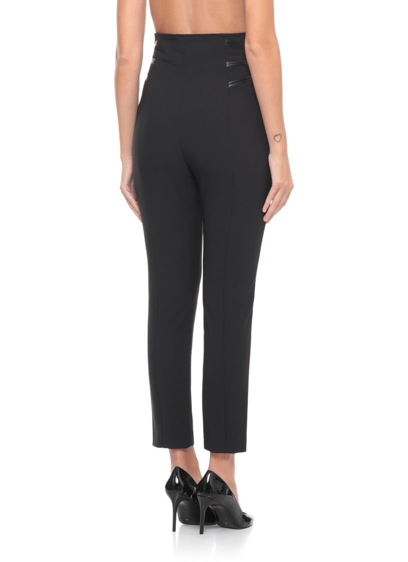 Elisabetta Franchi High Waist Cropped Pants With Zipper Detail
