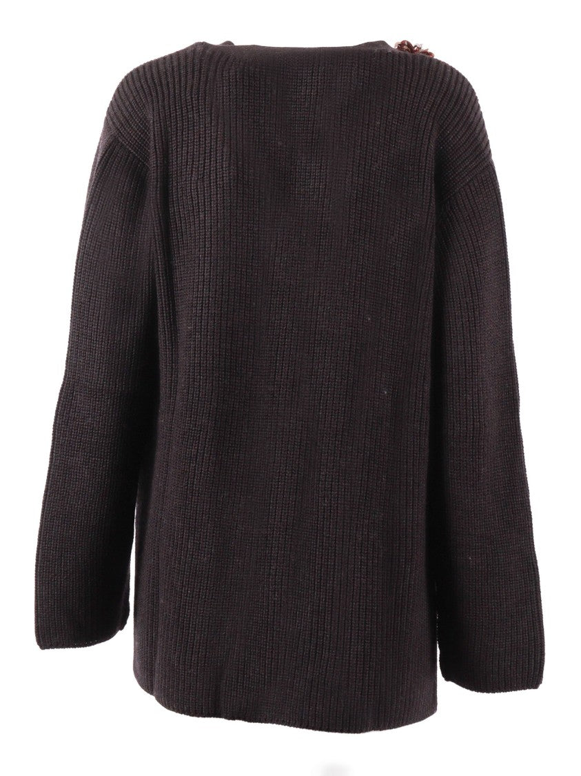 P.A.R.O.S.H. Chunky Ribbed Floral Cardigan
