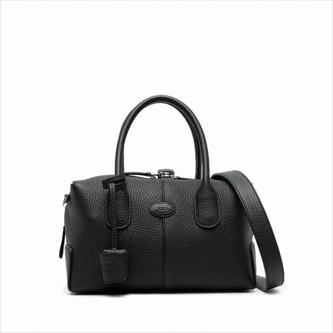Tod's Structured Black Calf Leather Crossbody Bag