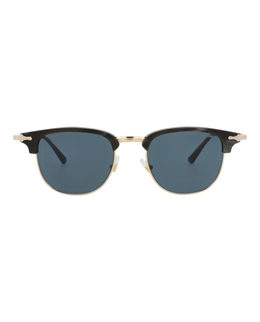 Montblanc Square-Frame Metal Sunglasses With Gold-Tone Finish And Black Accents