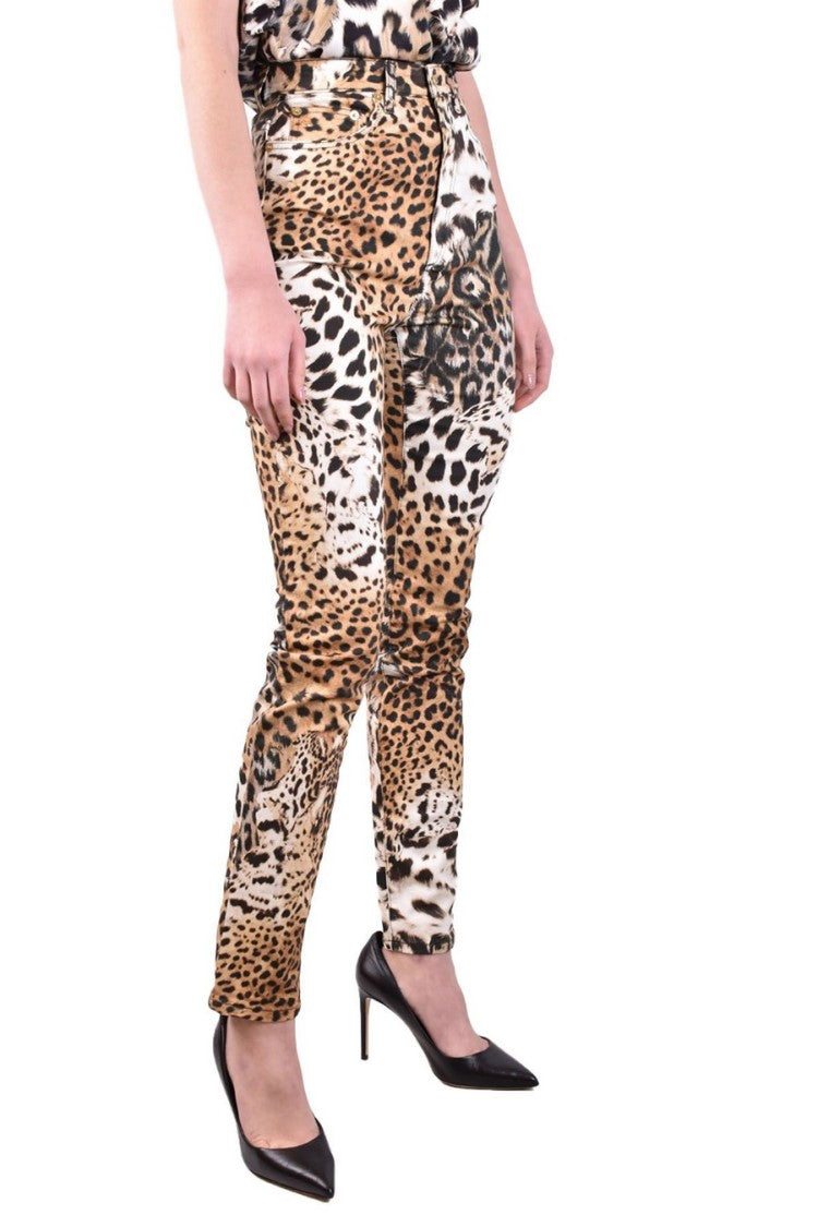 Roberto Cavalli Beige Cotton Trousers