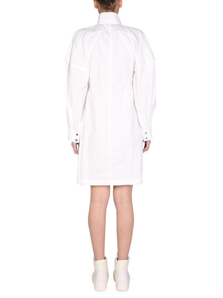 Bottega Veneta High Neck Midi Dress With Button Detailing
