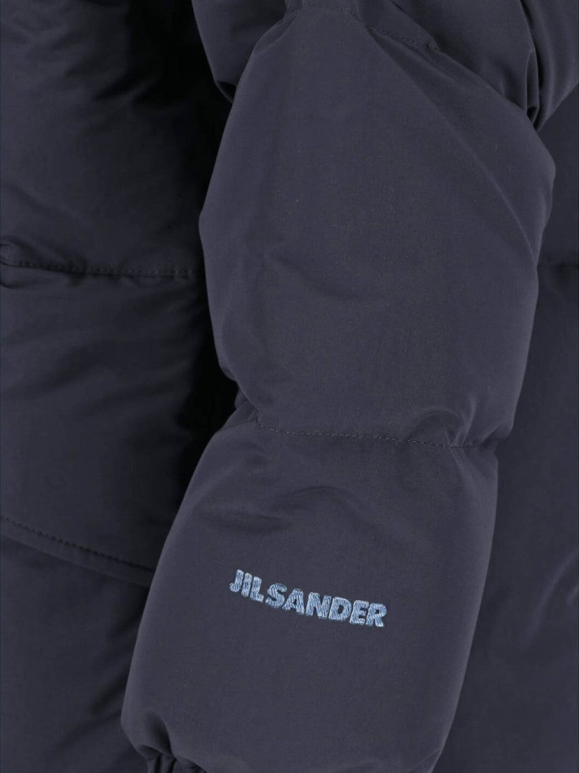 Jil Sander High Collar Padded Jacket With Boxy Silhouette And Dual Closure