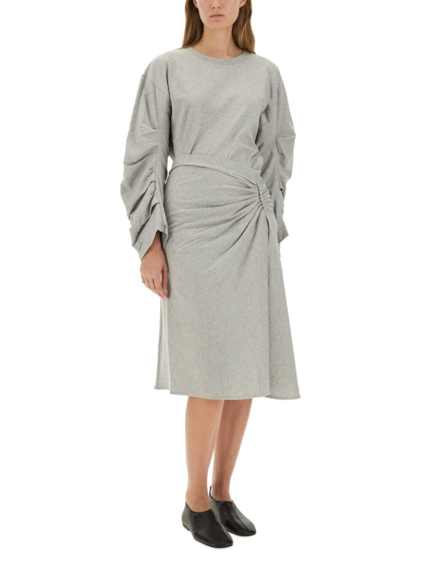 Dries Van Noten Hevira Draped Gathered Cotton Skirt