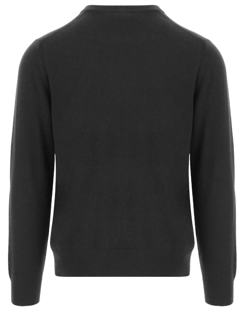 Vince Black Crew Neck Ribbed Cashmere Sweater