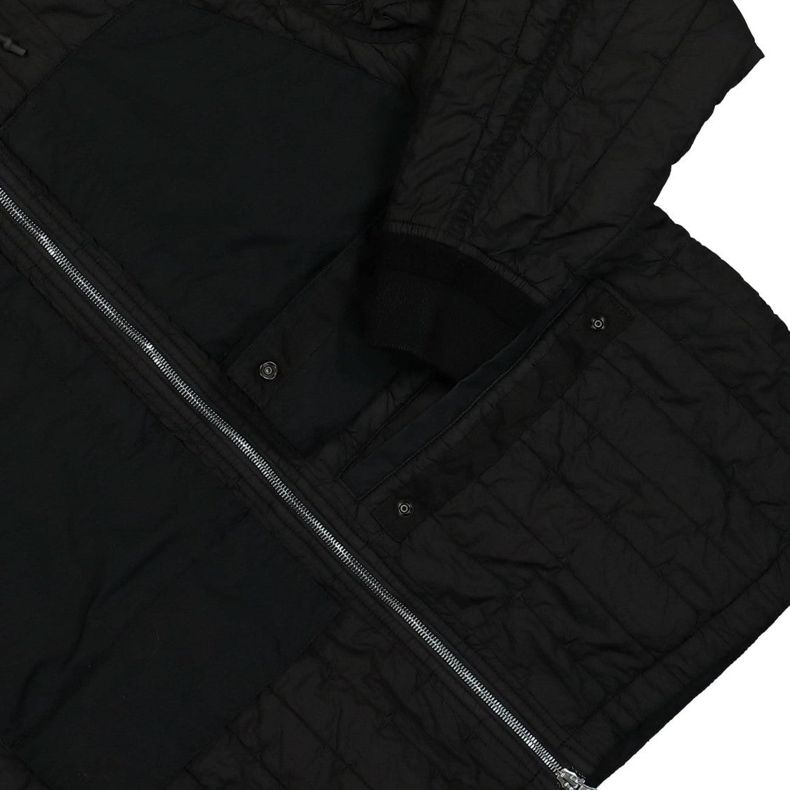 Stone Island Quilted Black Hooded Jacket