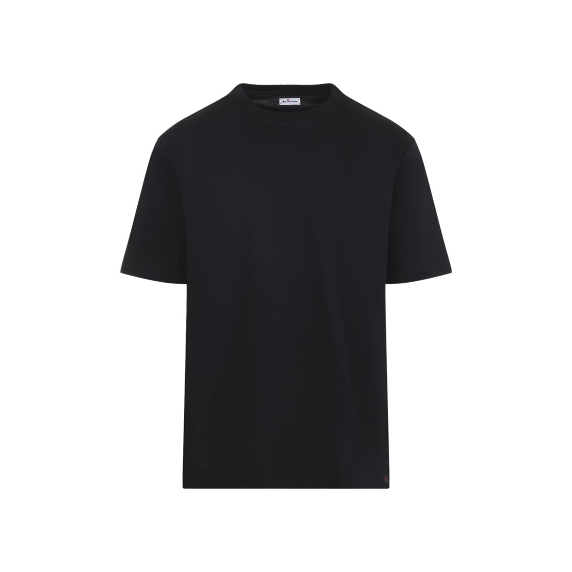 Kiton Minimalist Black Cotton Milano T-Shirt With Design