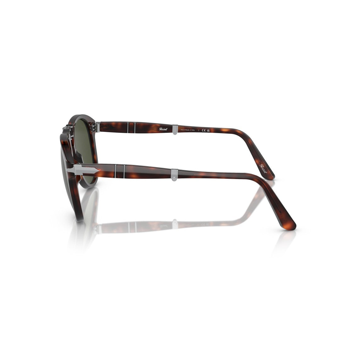 Persol 0Po0714 Rounded Tortoiseshell Acetate Sunglasses With Silver Accents