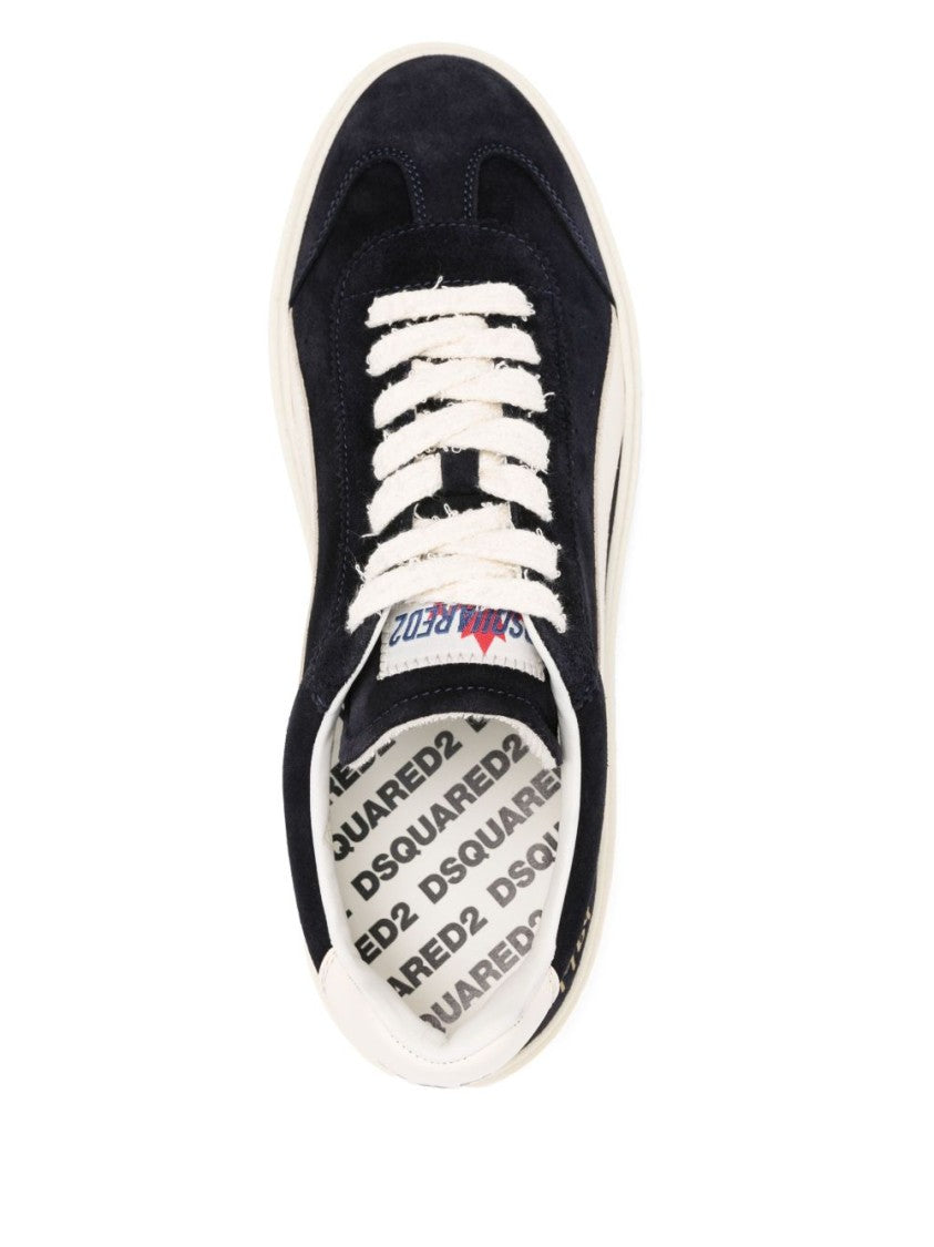 Dsquared2 Low-Top Sneakers In Navy Suede