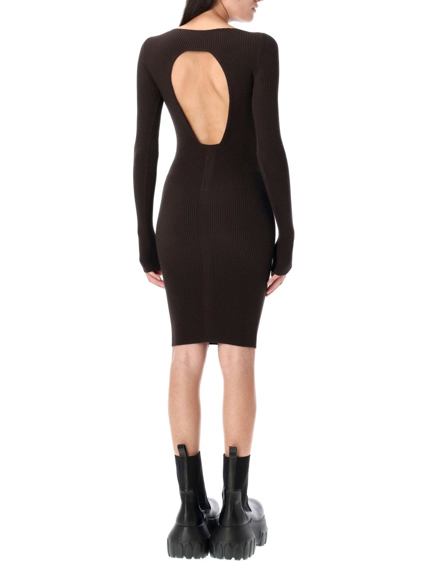 Rick Owens Al Fitted Ribbed Midi Dress