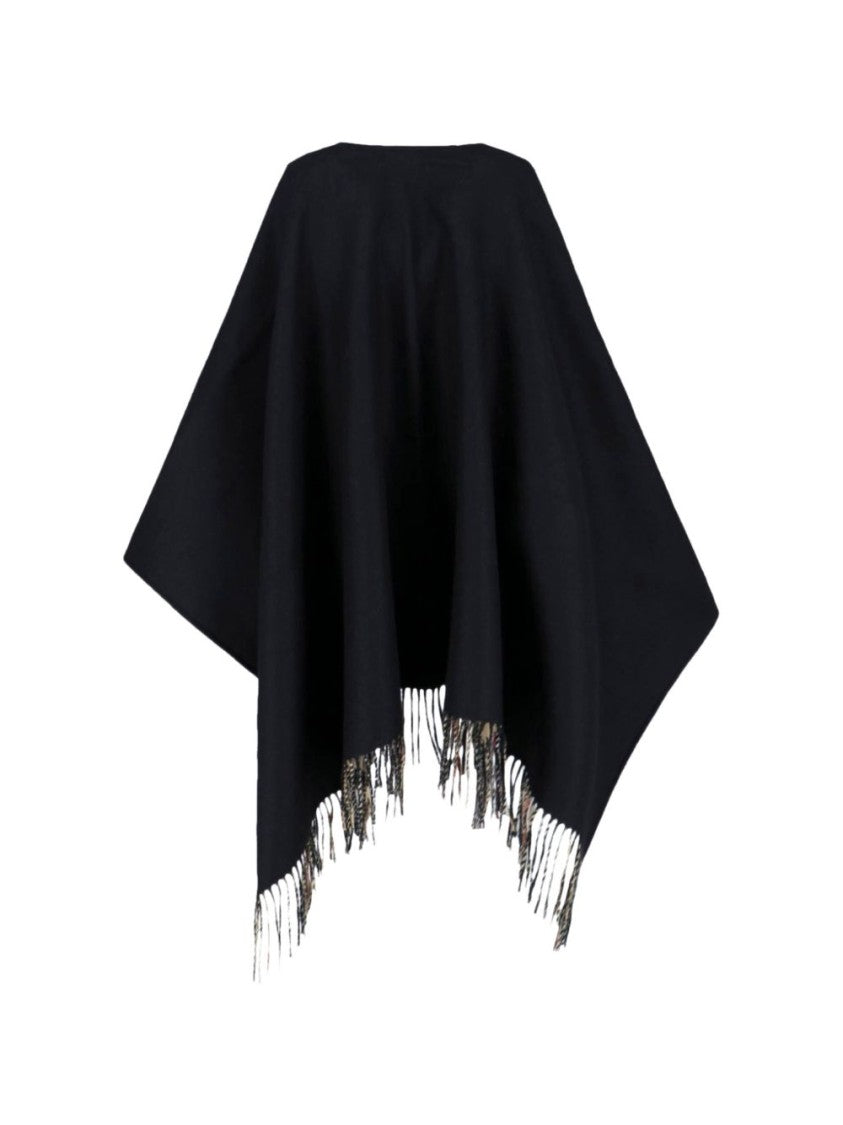 Burberry Sand Reversible Check Wool Cape