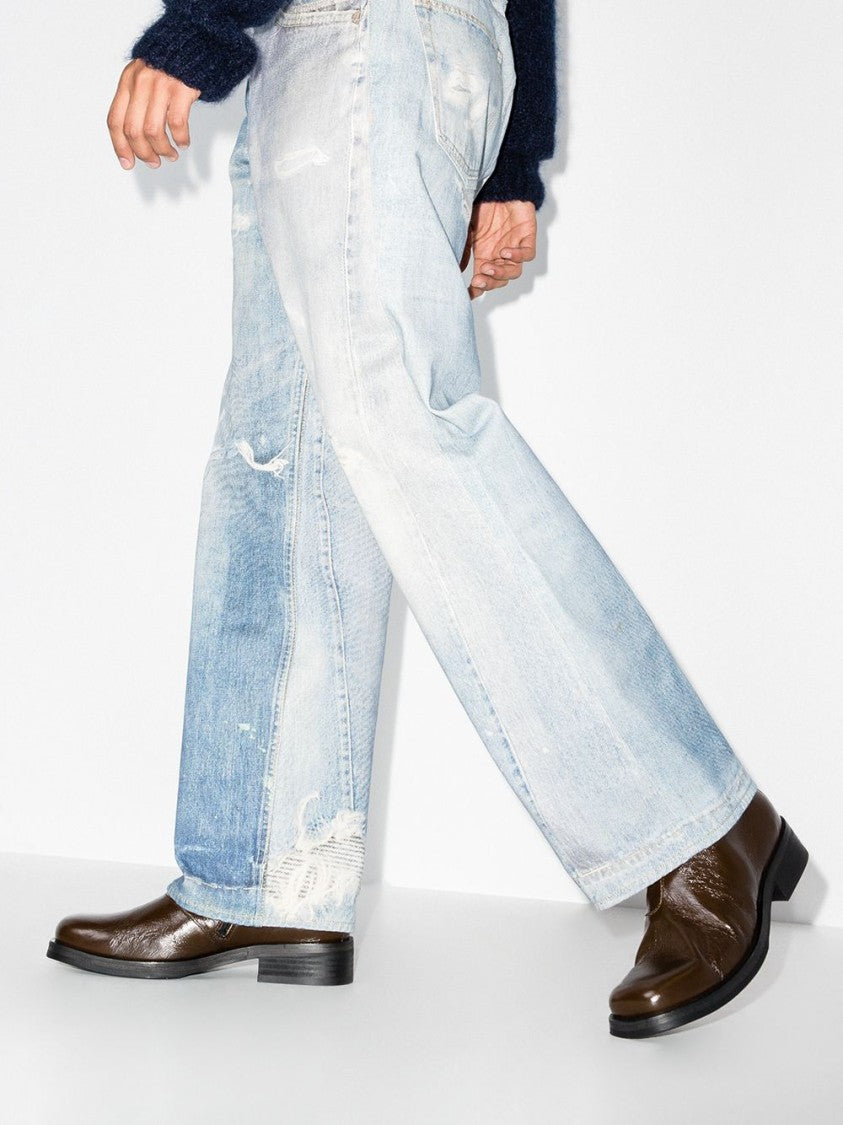 Our Legacy Ankle-Length Dark Olive-Green Leather Camion Boot