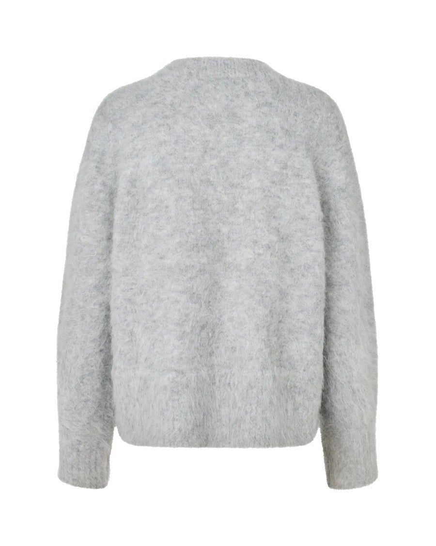 Samsøe Samsøe Grey Salo Melange Brushed V-Neck Sweater