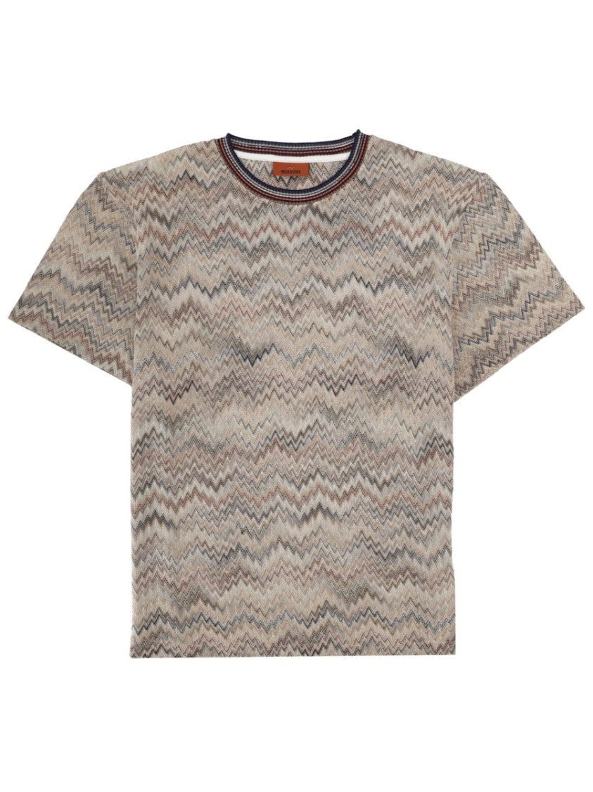 Missoni Zigzag Cotton-Blend Earth Tones T-Shirt