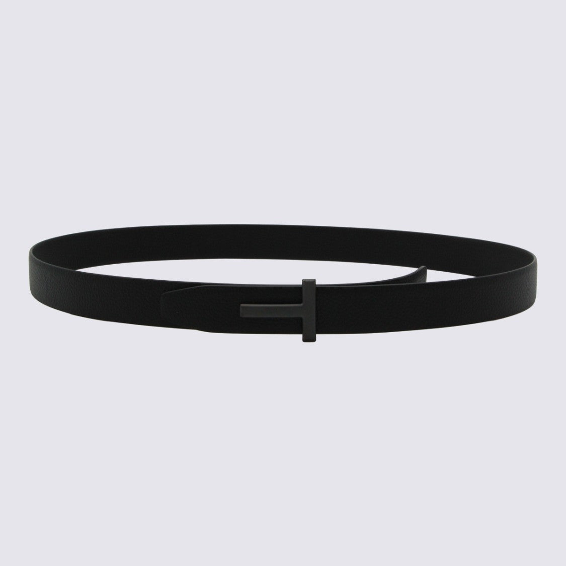 Tom Ford Black Leather T-Buckle Belt