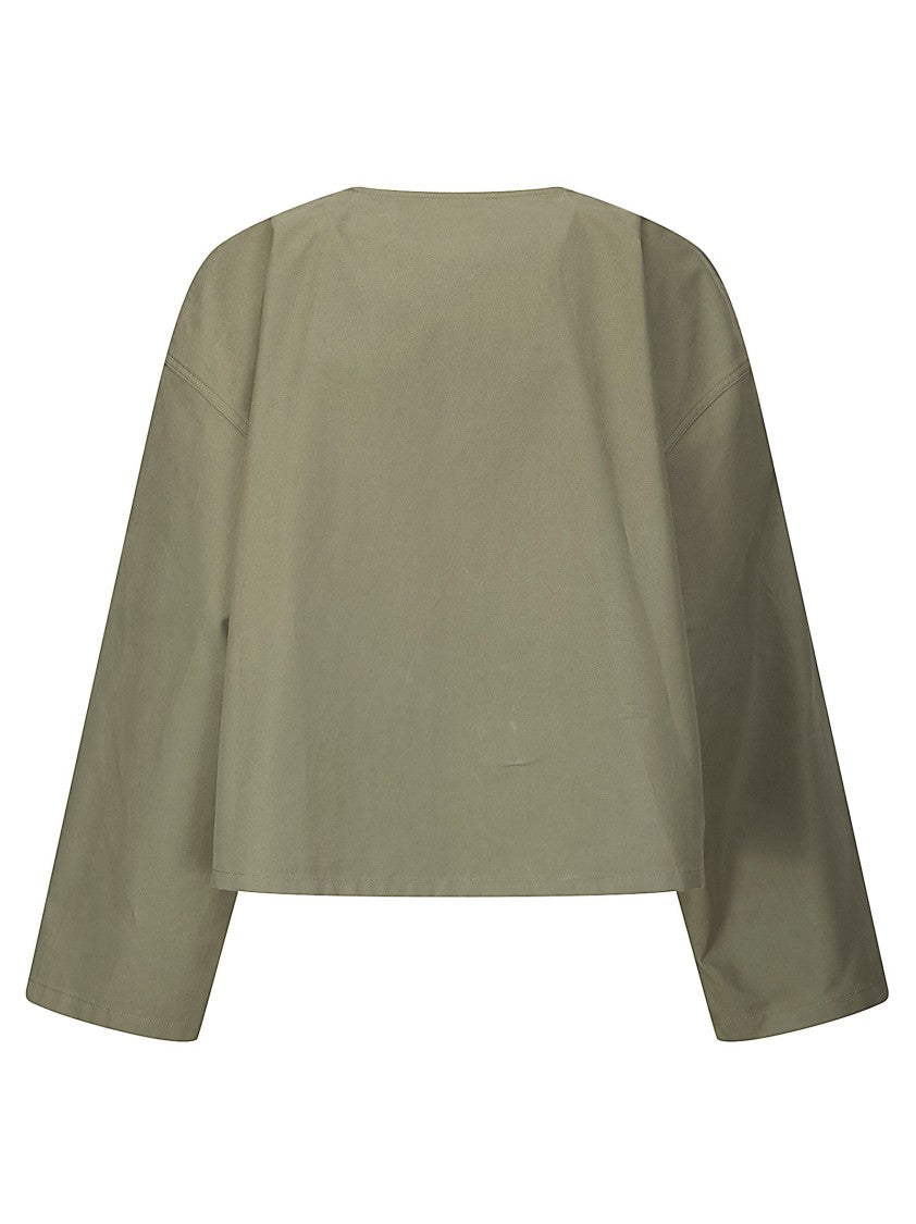 Hed Mayner Green Camicia Short Cotton Shirt