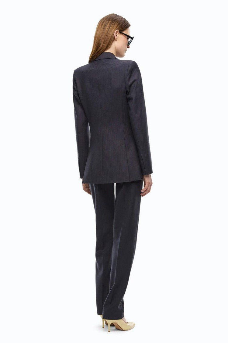 Pinko Blue Polyester-Wool Blend Double-Breasted Blazer