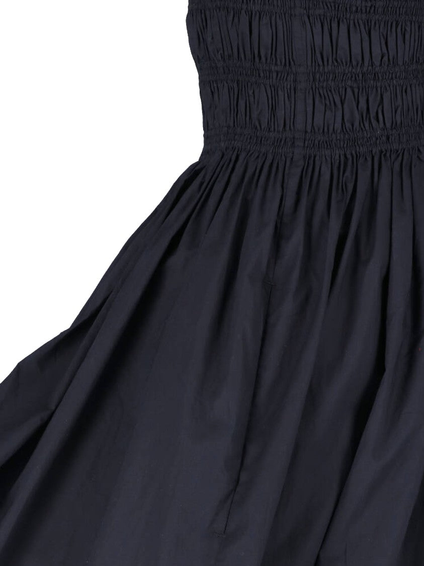 Matteau Black Fitted Ruched Bodice Mini Dress