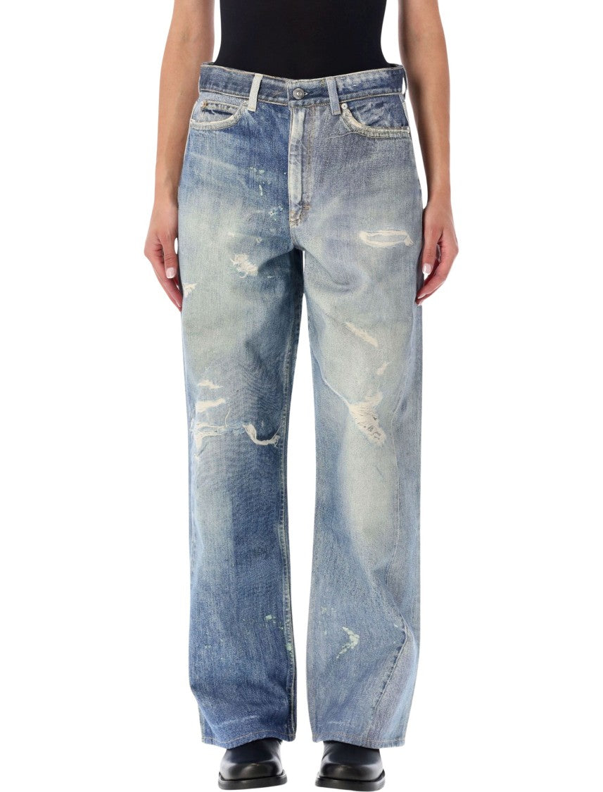 Our Legacy Full Cut Denim Pants With Digital Print Effect