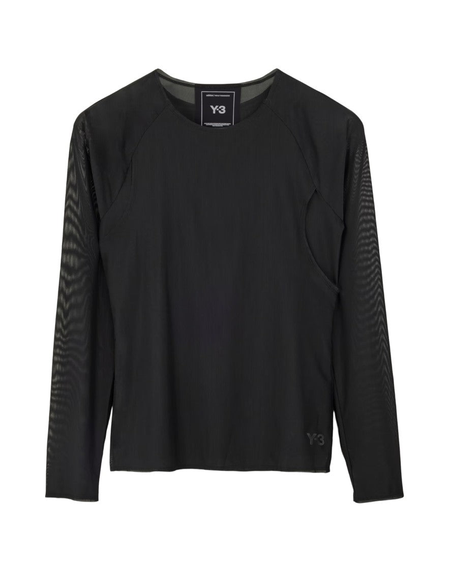 Y-3 Long-Sleeved Mesh T-Shirt With Contemporary Details