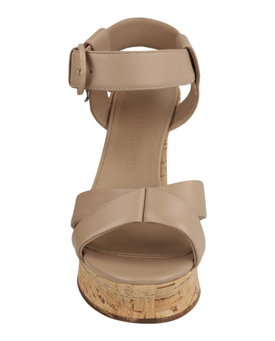 Ferragamo Ain 85 Cork Platform Sandals