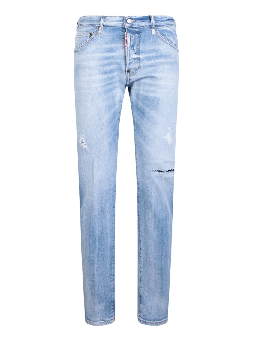 Dsquared2 Blue Logo-Patch Blue Jeans