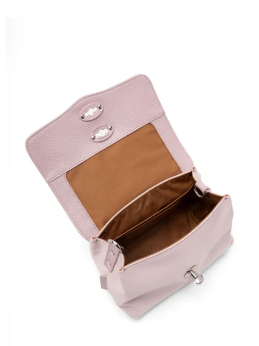 Zanellato Pastel Pink Dual Silver-Tone Turn-Lock Shoulder Bag