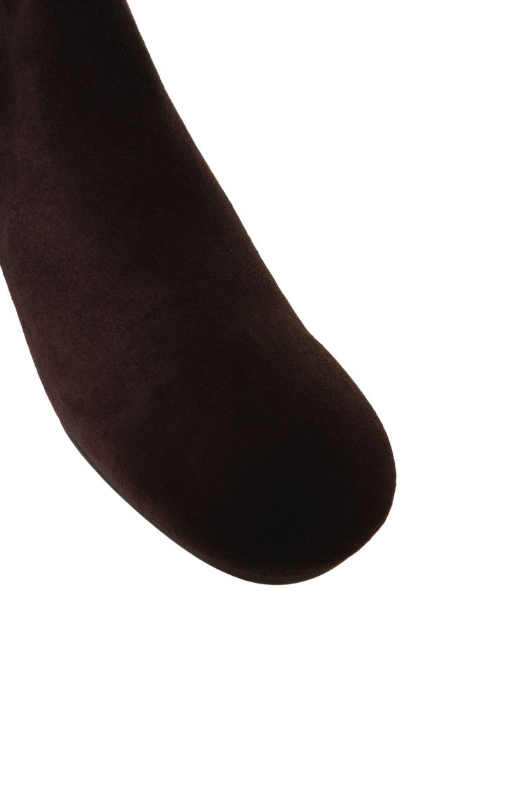 Billi Bi Suede High-Height Ankle Boots With Mid-Block Heel