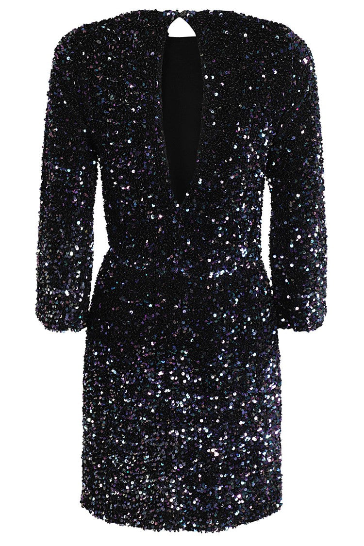 Seventy Multicolor Jersey Dress With Sequin Appliqué
