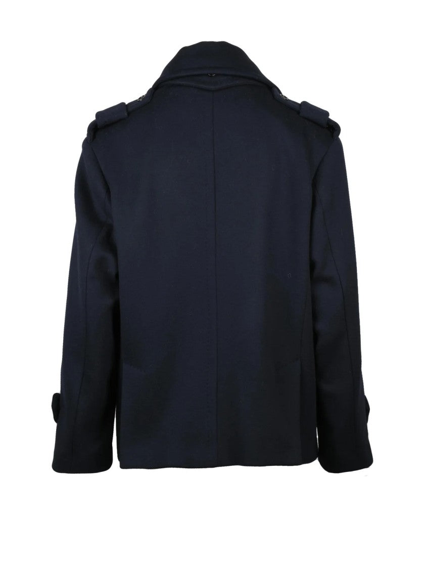 Max Mara Double-Breasted Laveno Peacoat In Wool Cashmere Blend