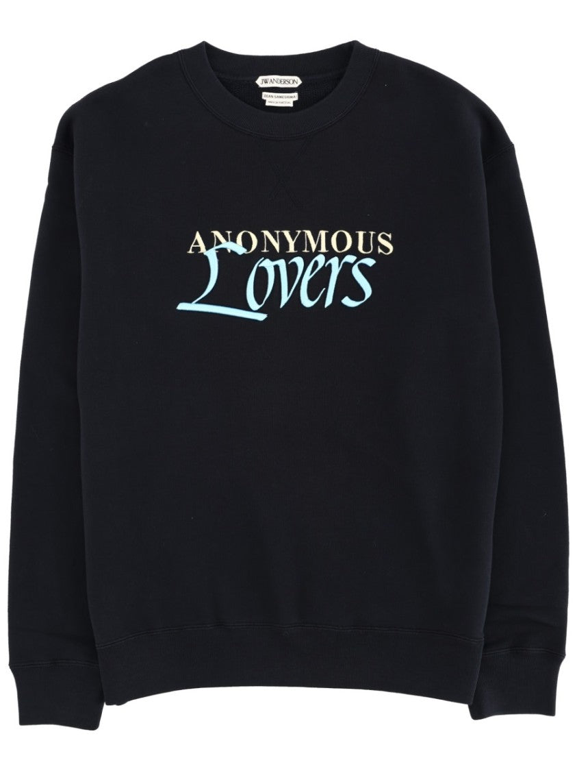 J. W. Anderson Anonymous Lovers Graphic Black Cotton Sweatshirt